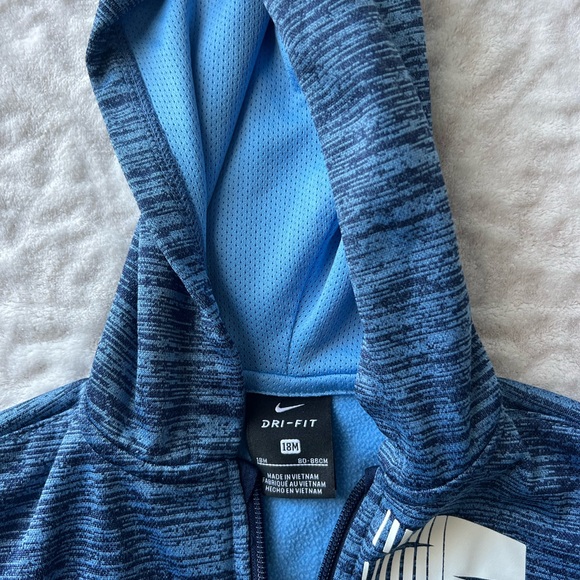 Nike Toddler Blue Heather Full-Zip Hooded Jacket - Picture 4 of 8